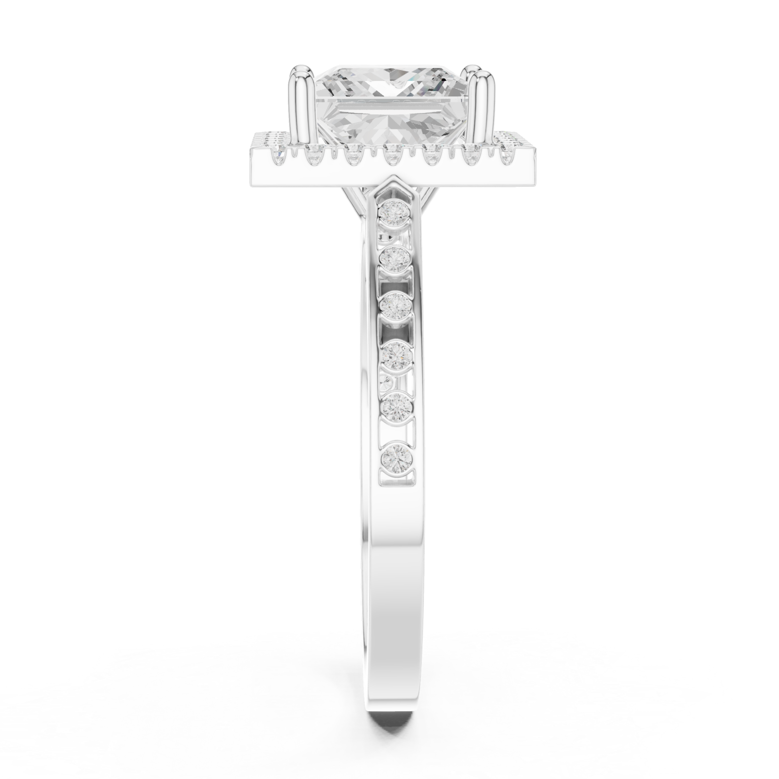  White Gold Regal Aura Signature Ring Side View