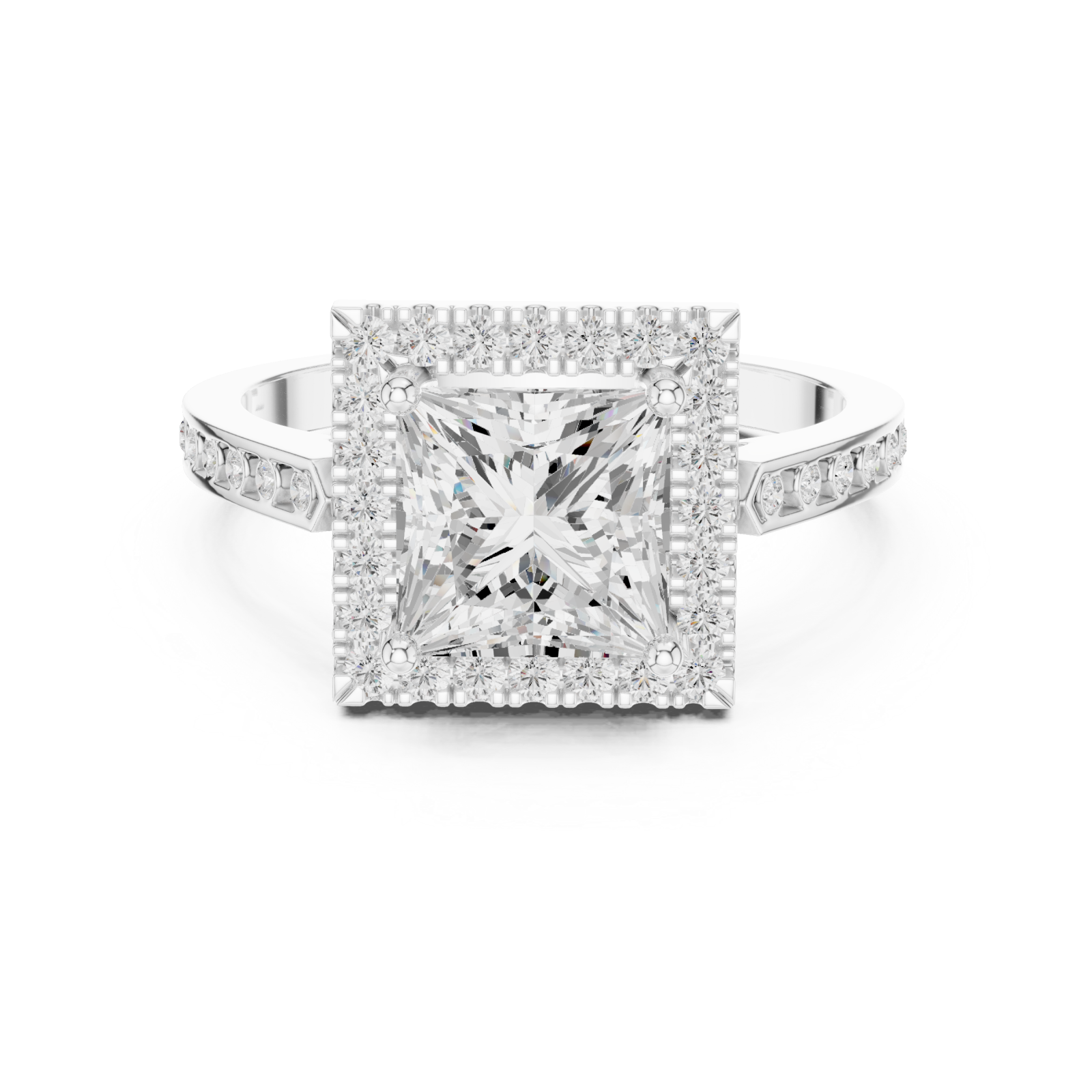  White Gold Regal Aura Signature Ring Front View