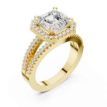 Gold Enchanting Radiance Halo Ring Right View