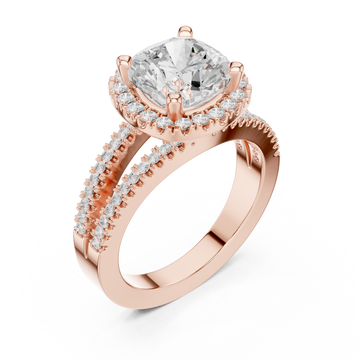  Rose Gold Celestia Regal Halo Ring Right View
