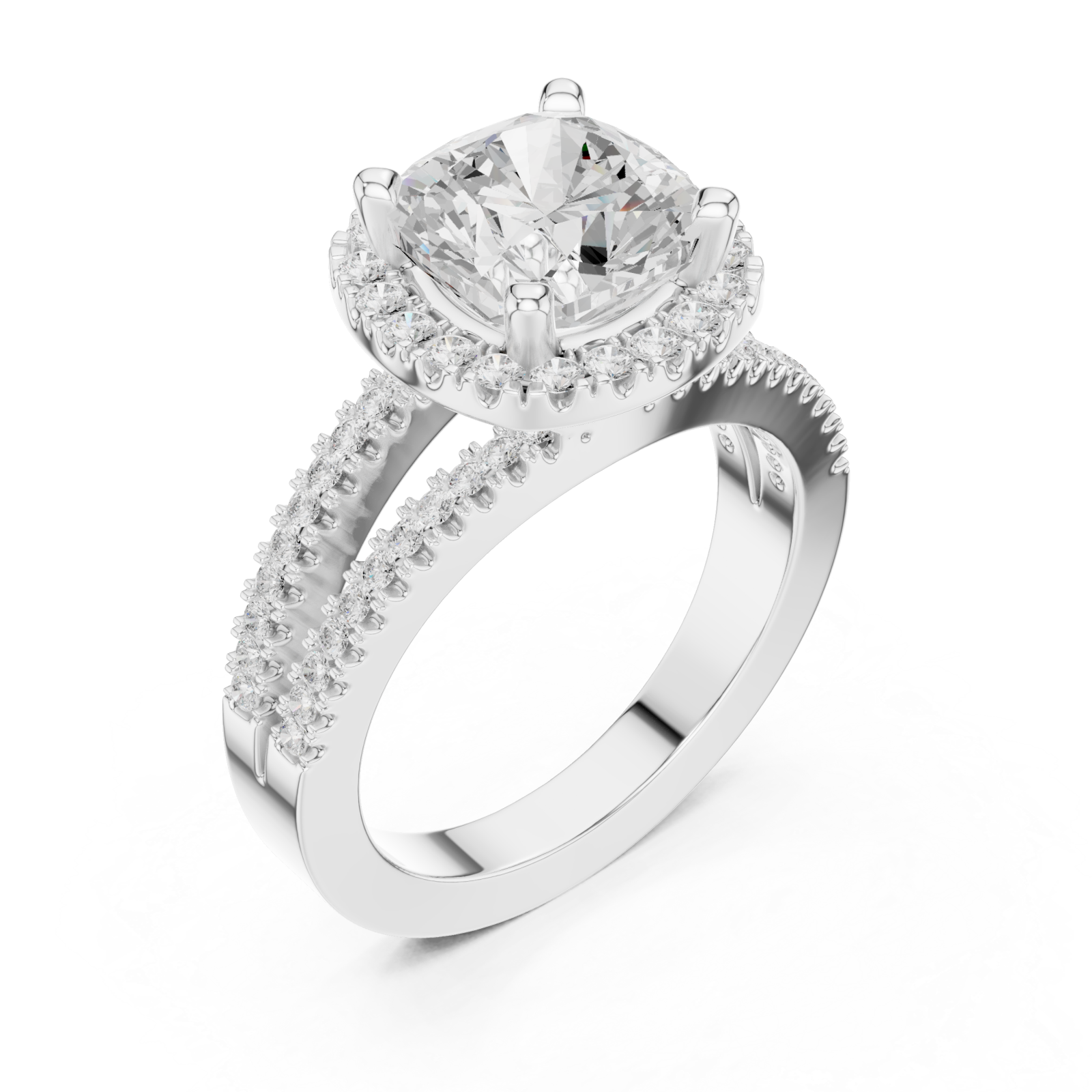  White Gold Celestia Regal Halo Ring Right View