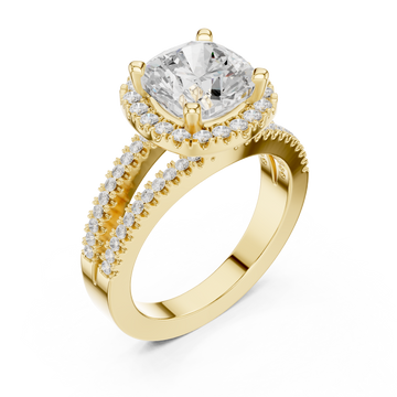 Gold Celestia Regal Halo Ring Right View