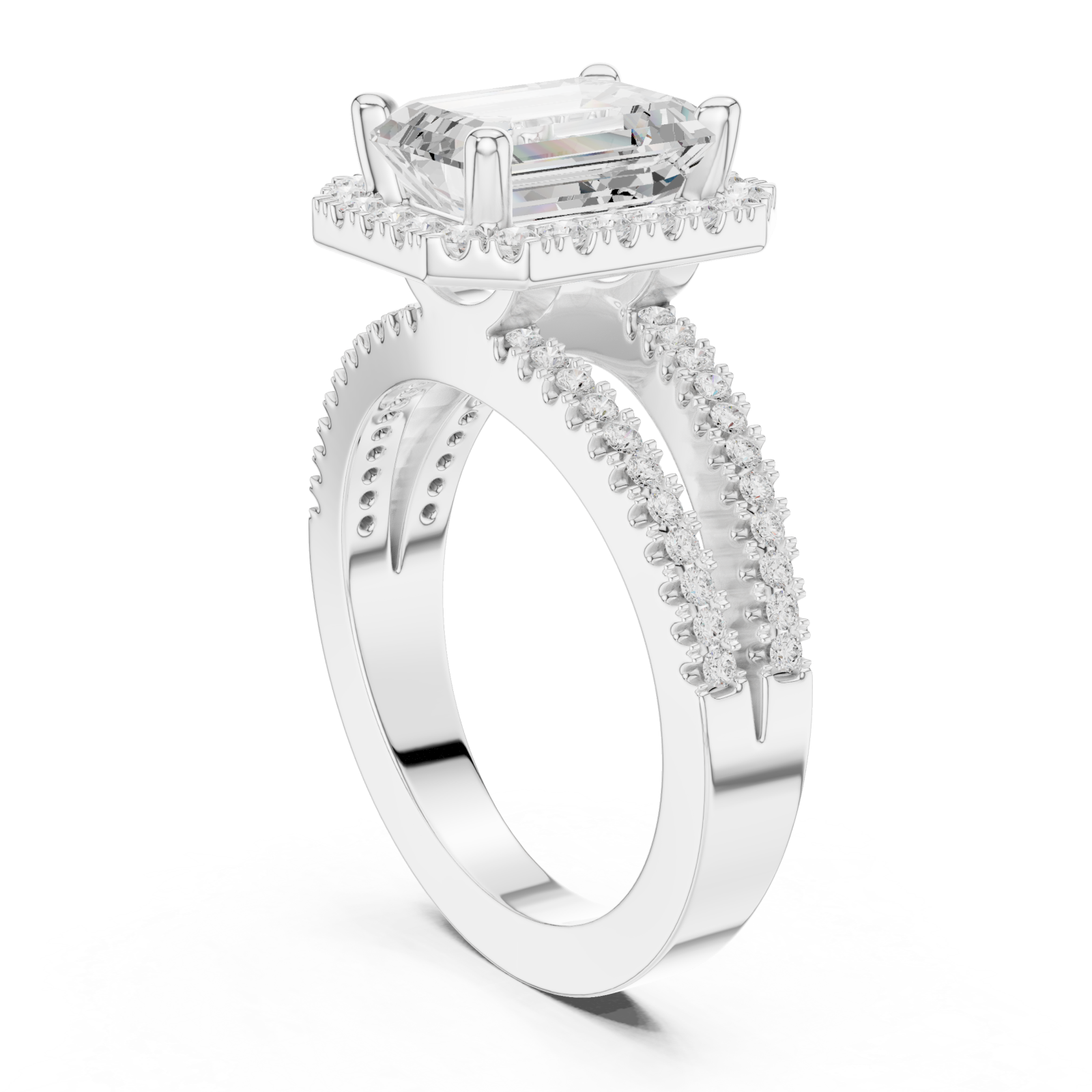  White Gold Celestial Harmony Statement Ring Left View