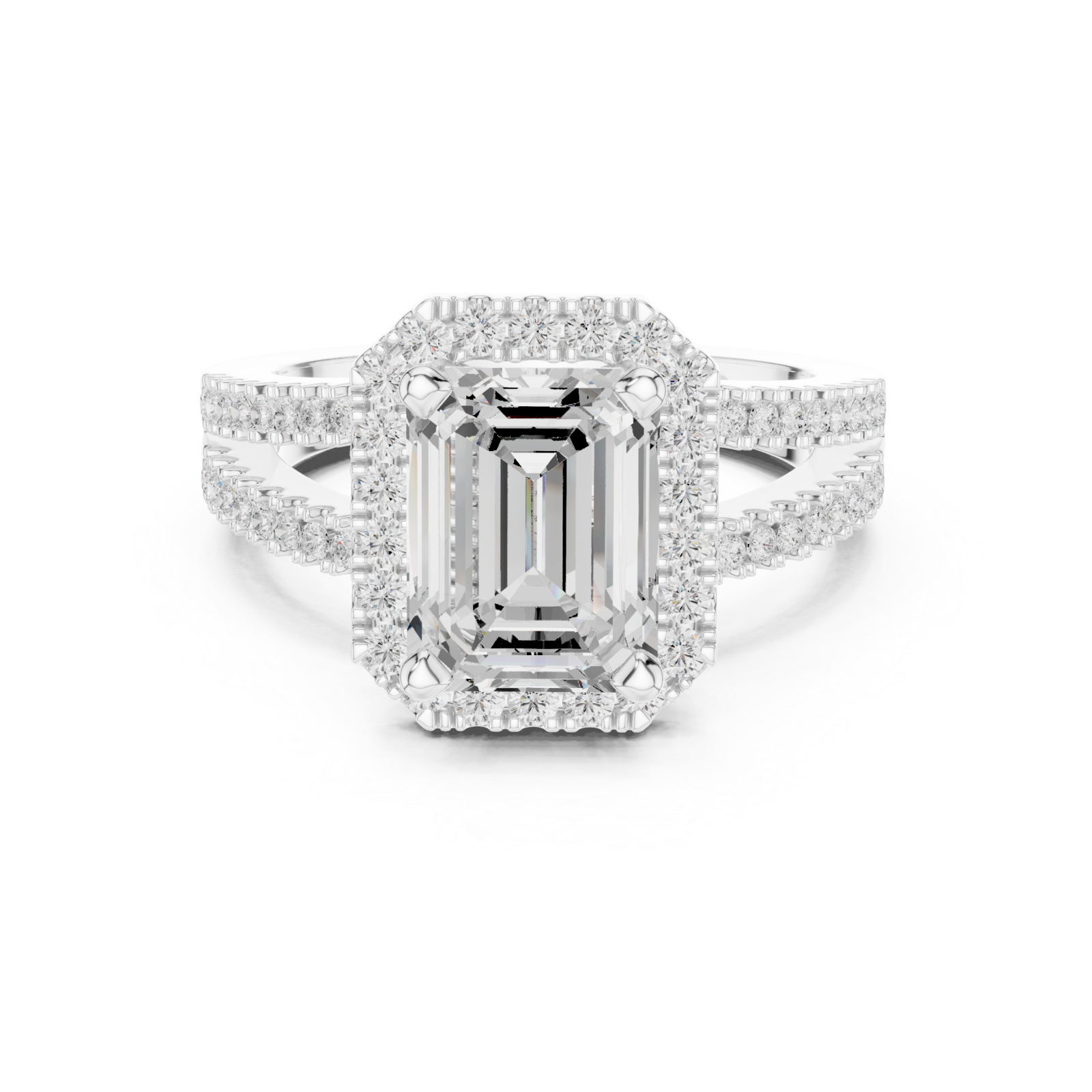  White Gold Celestial Harmony Statement Ring Front View