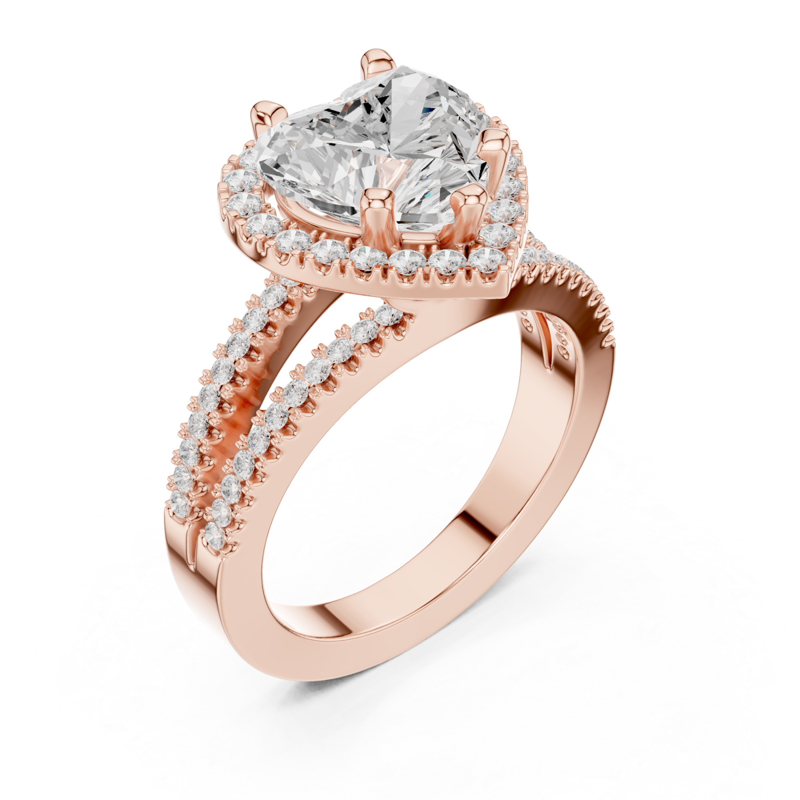  Rose Gold Enchanted Heart Embrace Ring Right View