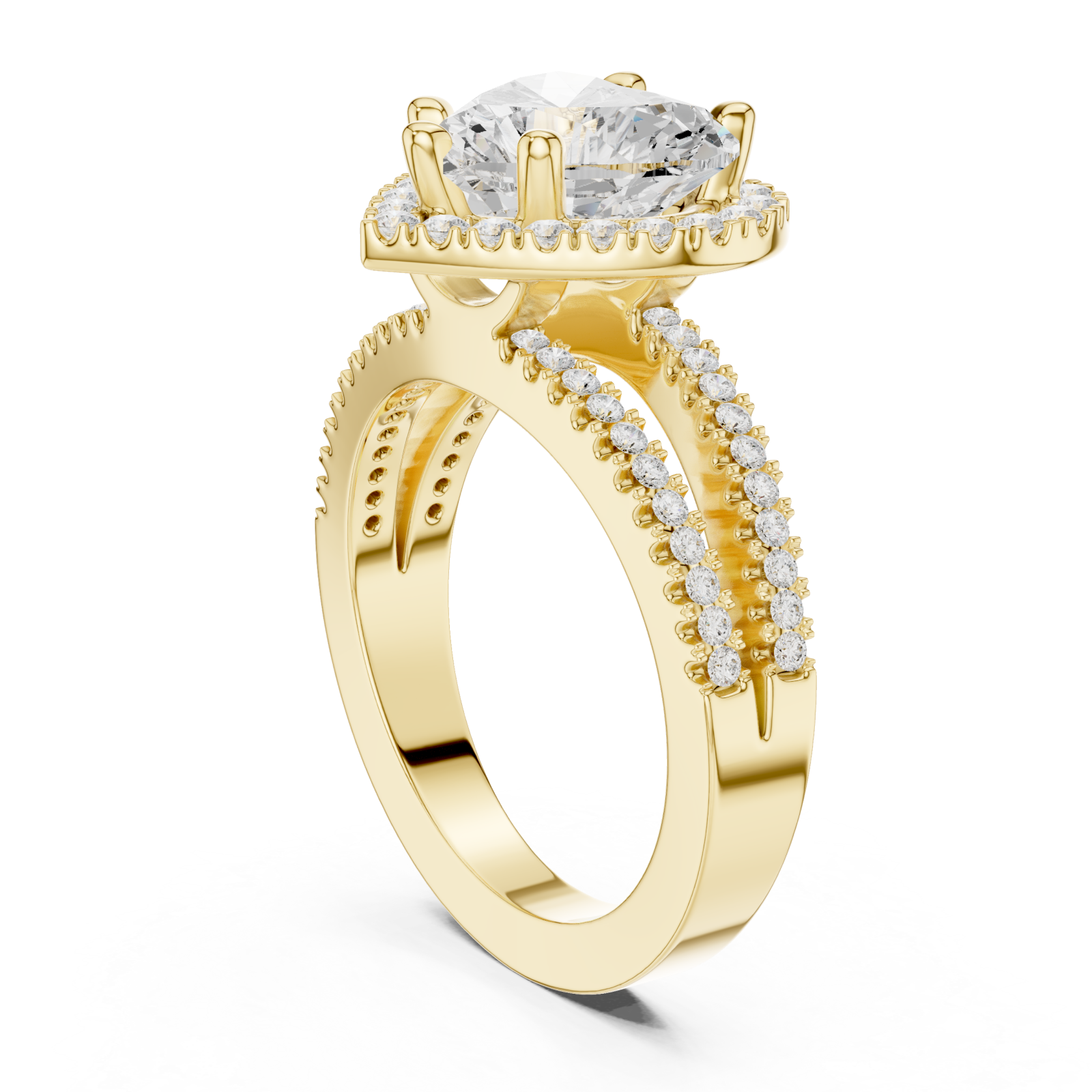  Gold Enchanted Heart Embrace Ring Left View