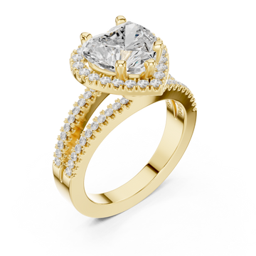 Gold Enchanted Heart Embrace Ring Right View