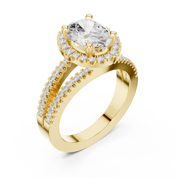 Gold Cascading Halo Embrace Ring Right View