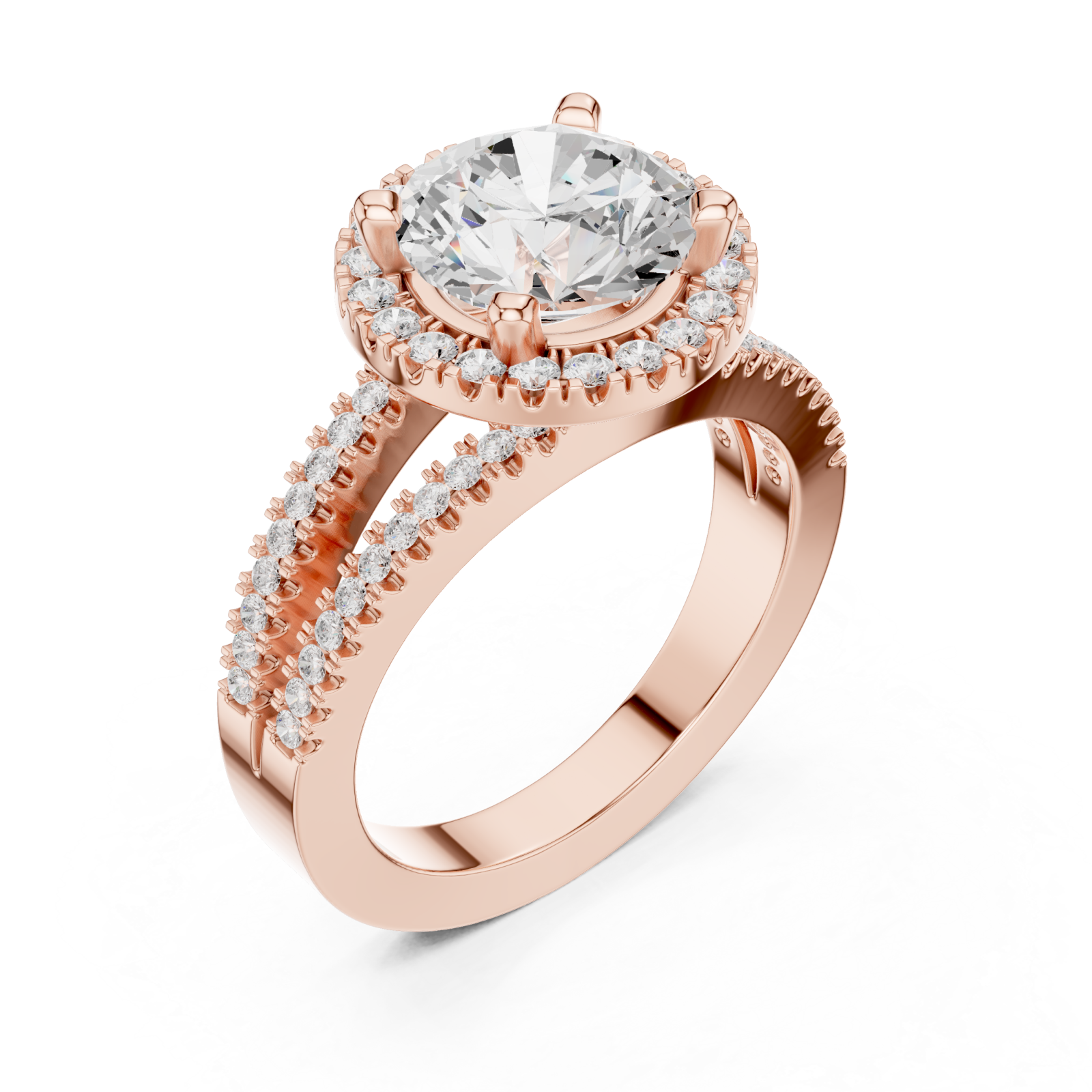  Rose Gold Twilight Grace Halo Ring Right View