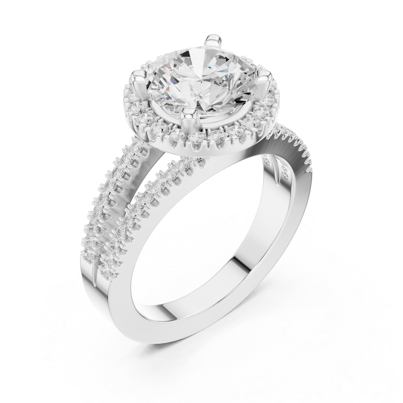  White Gold Twilight Grace Halo Ring Right View