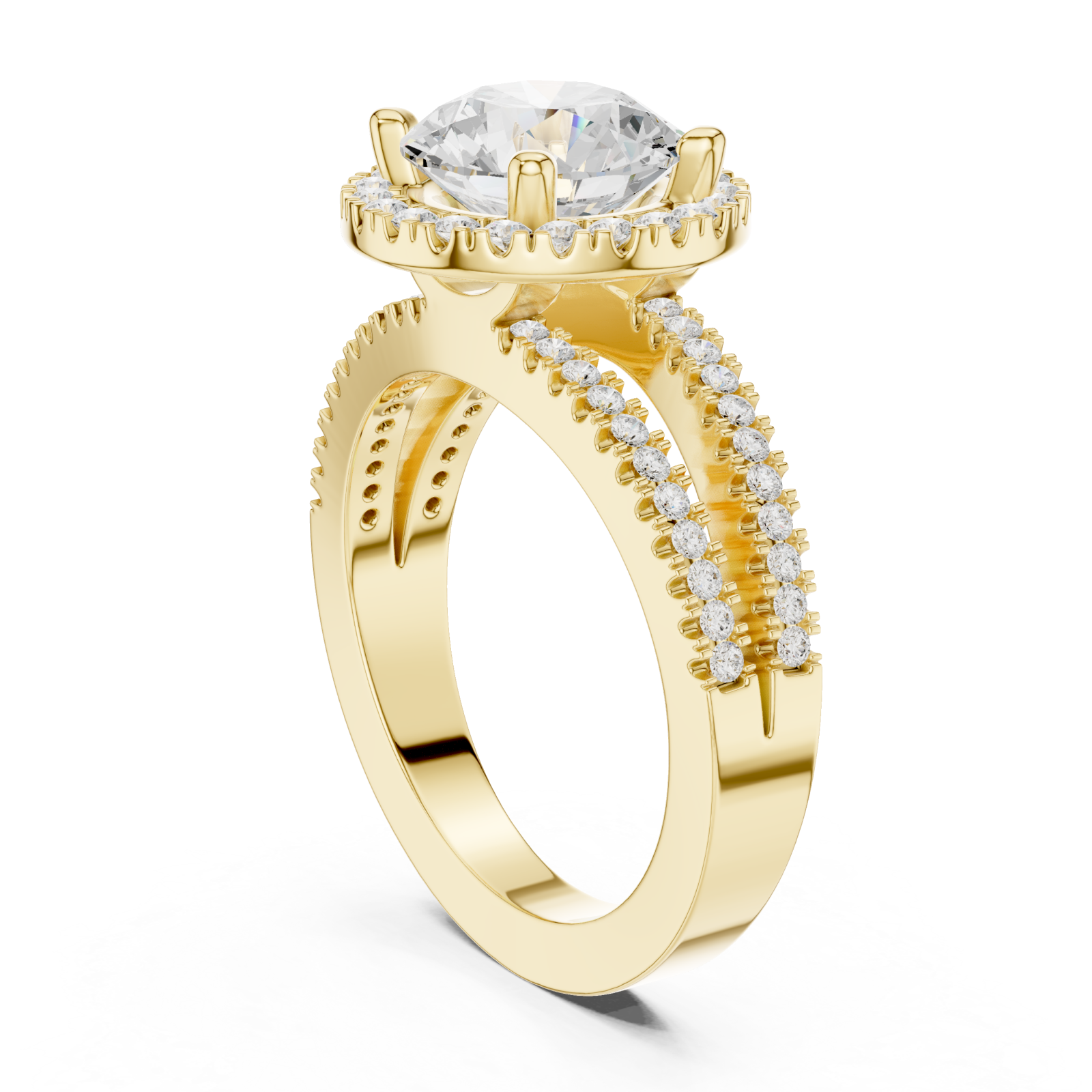  Gold Twilight Grace Halo Ring Left View
