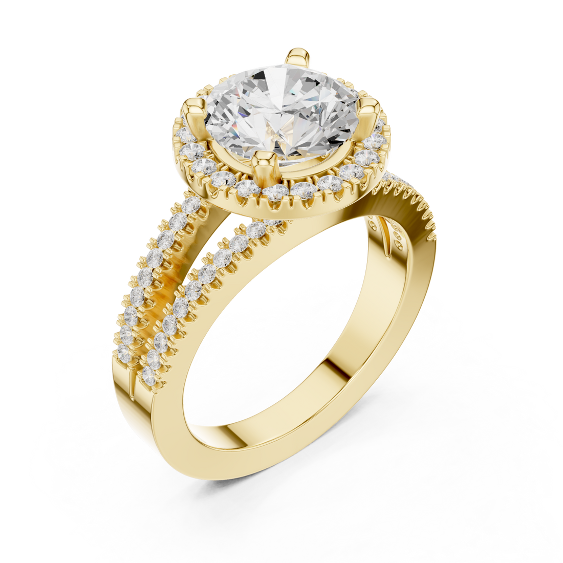Gold Twilight Grace Halo Ring Right View
