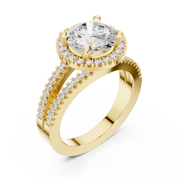 Gold Twilight Grace Halo Ring Right View