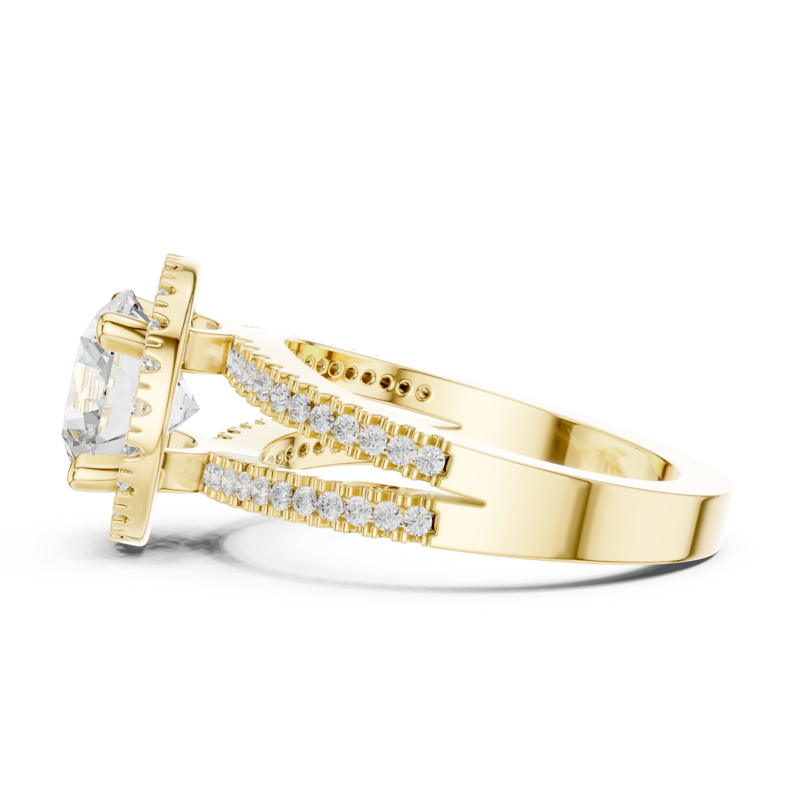  Gold Twilight Grace Halo Ring Side View