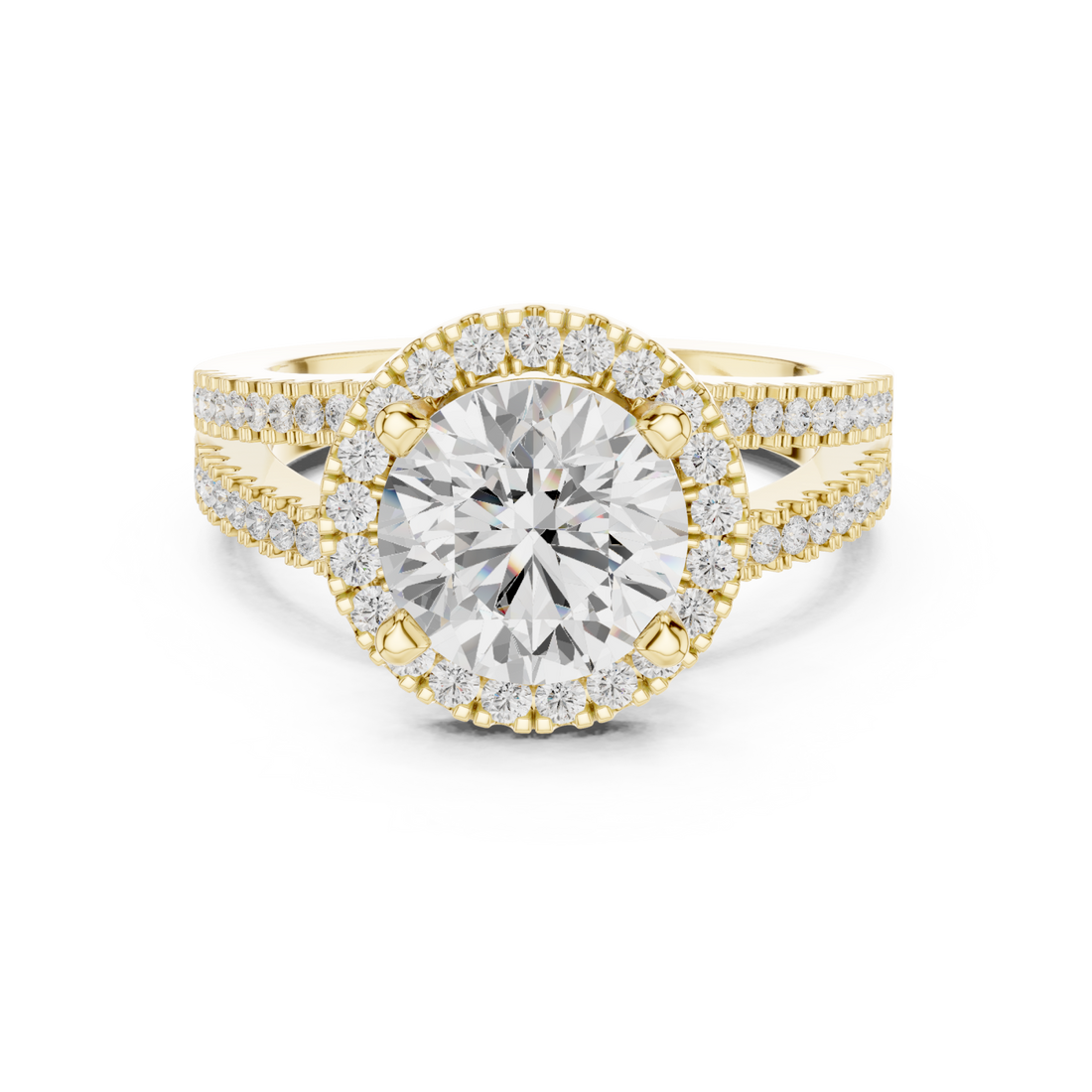 Gold Twilight Grace Halo Ring Right View