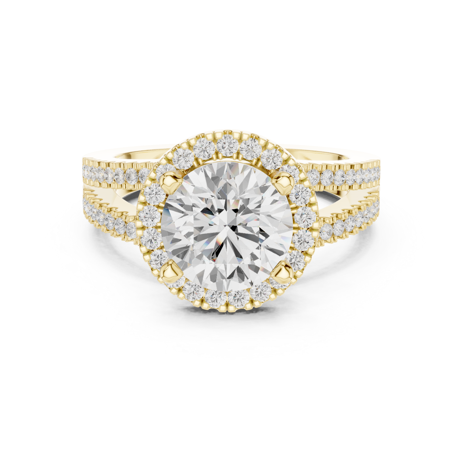  Gold Twilight Grace Halo Ring Front View