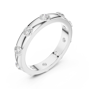  White Gold Glinting Aura Sleek Band Ring Right View