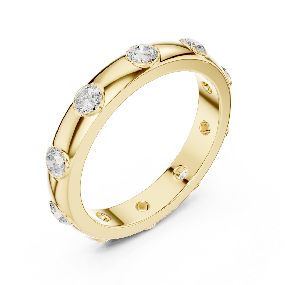 Gold Glinting Aura Sleek Band Ring Right View