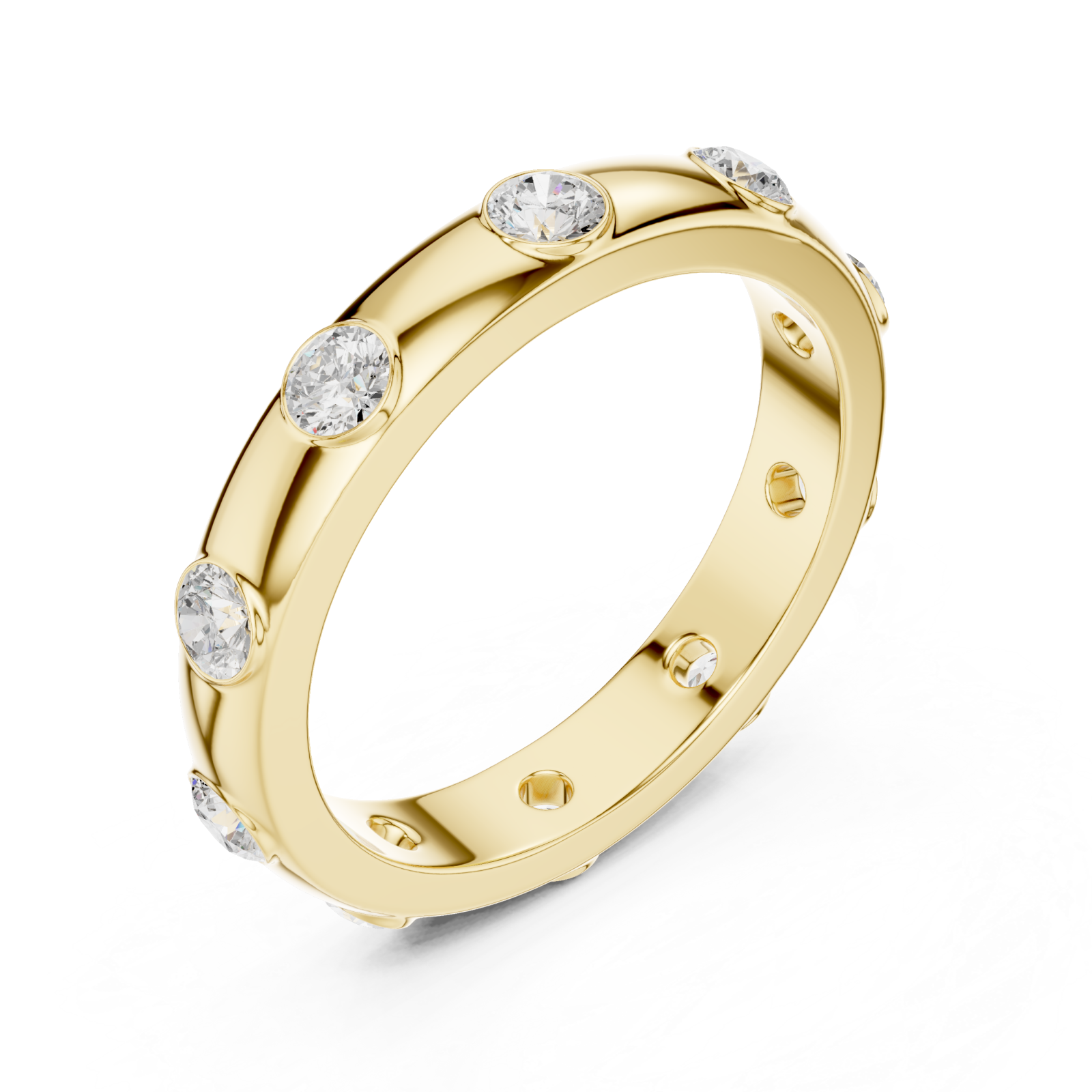 Gold Glinting Aura Sleek Band Ring Right View