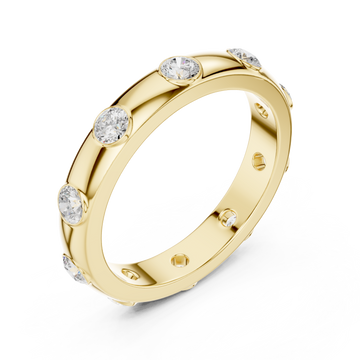 Gold Glinting Aura Sleek Band Ring Right View