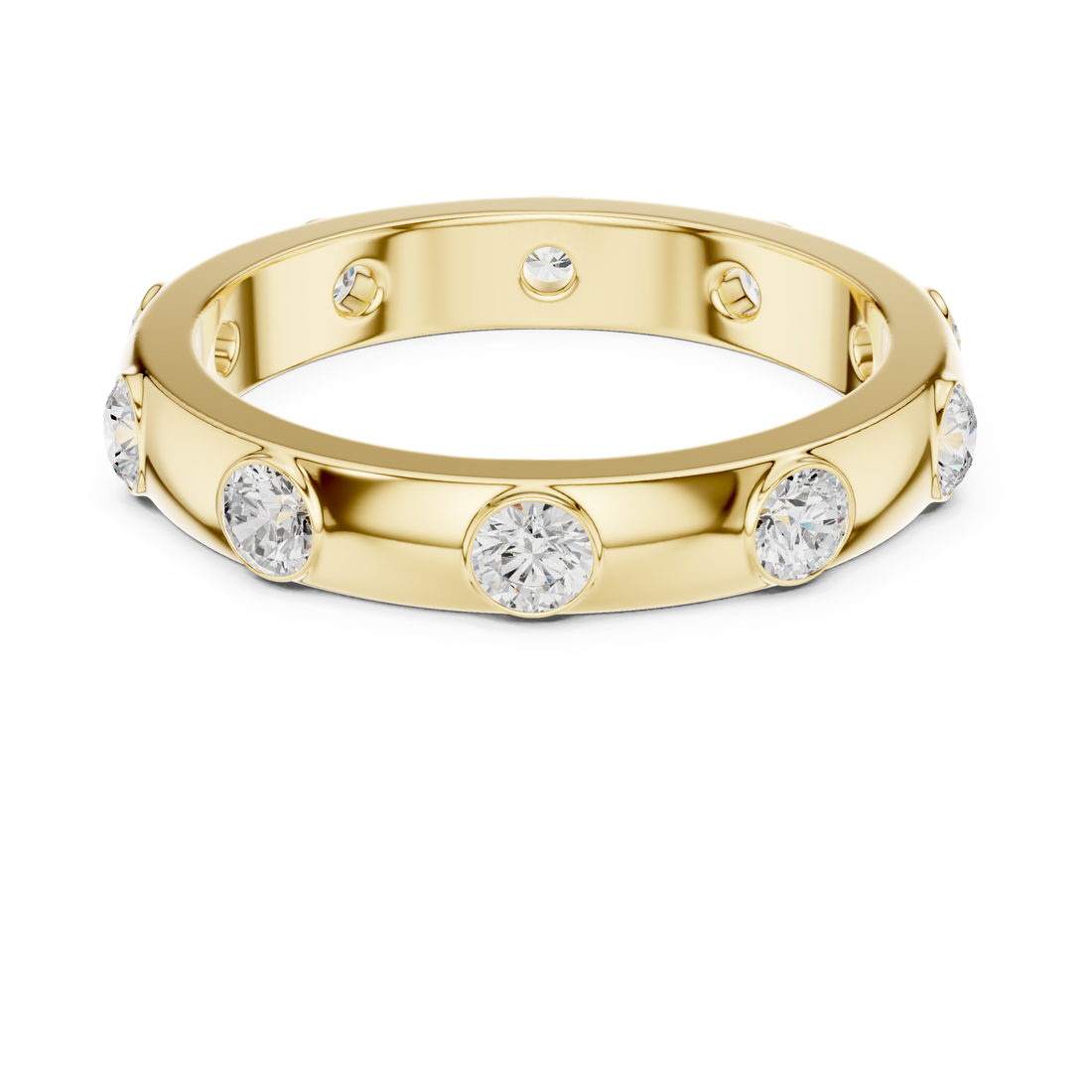 Gold Glinting Aura Sleek Band Ring Right View