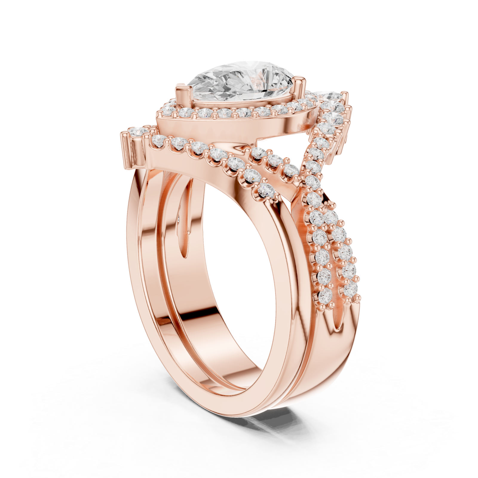  Rose Gold Celestial Crown Eternity Ring Left View