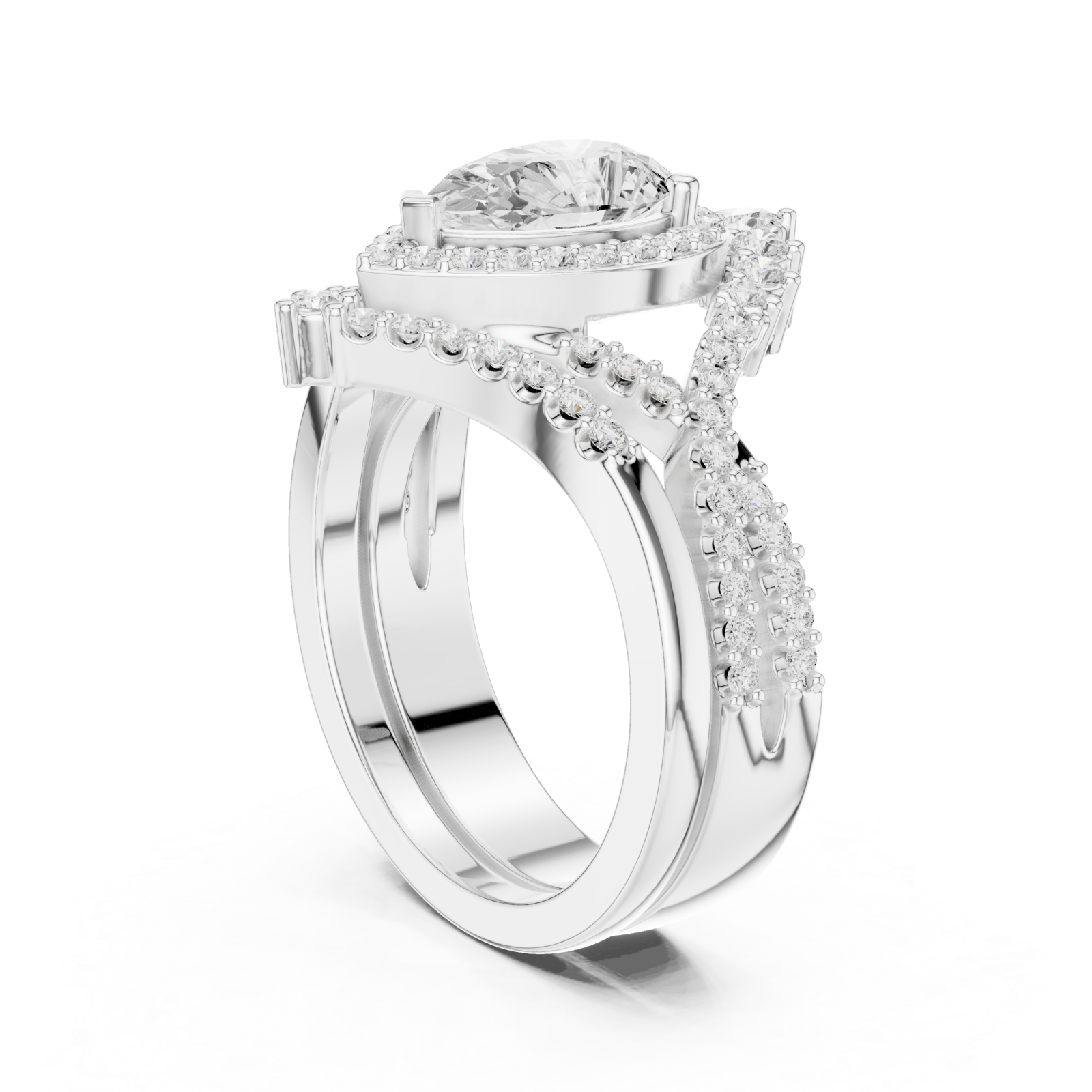  White Gold Celestial Crown Eternity Ring Left View
