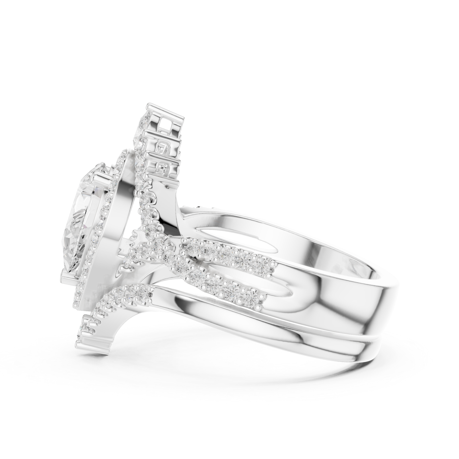  White Gold Celestial Crown Eternity Ring Side View
