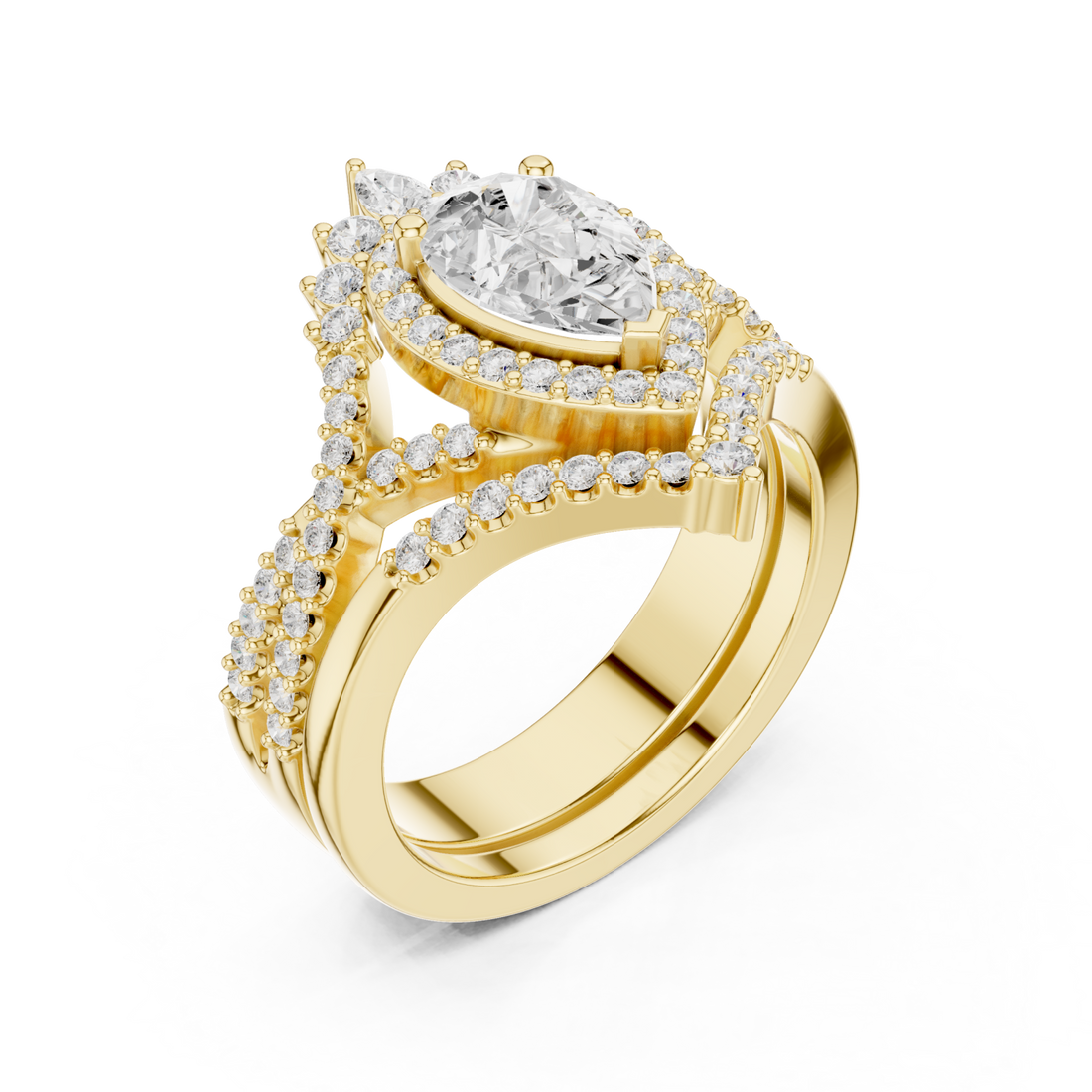 Gold Celestial Crown Eternity Ring Right View