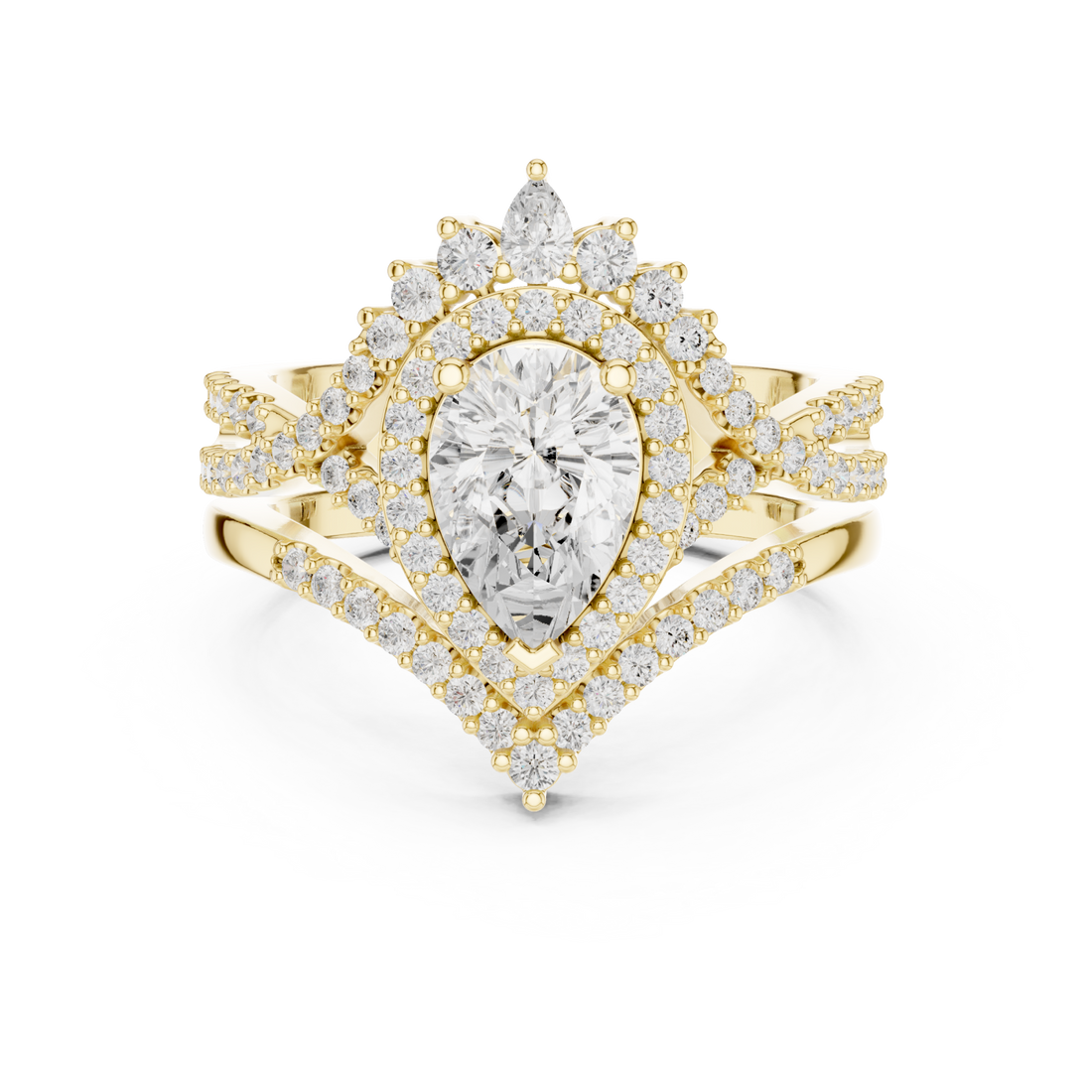 Gold Celestial Crown Eternity Ring Right View