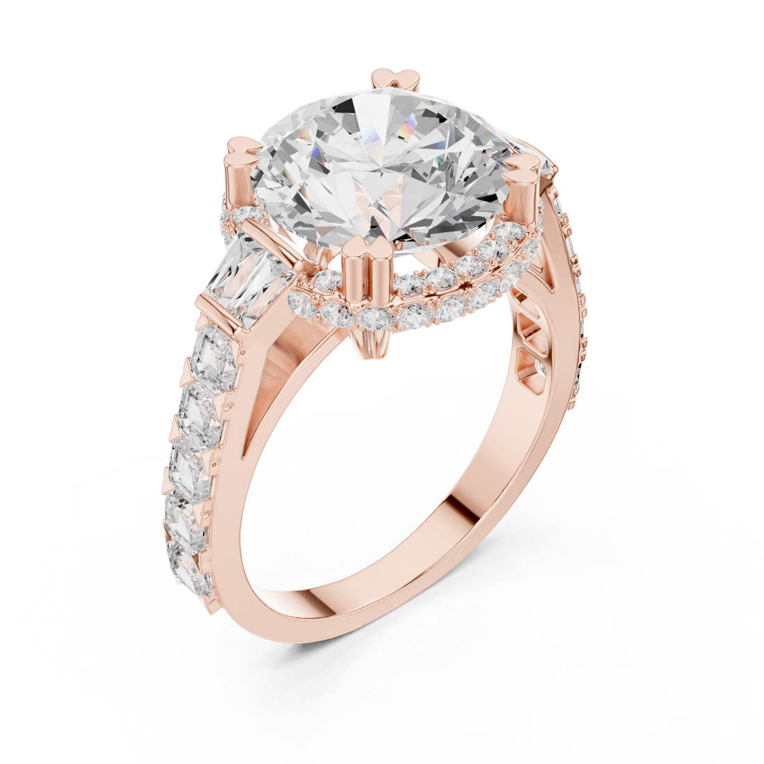  Rose Gold Radiance Crest Regal Ring Right View