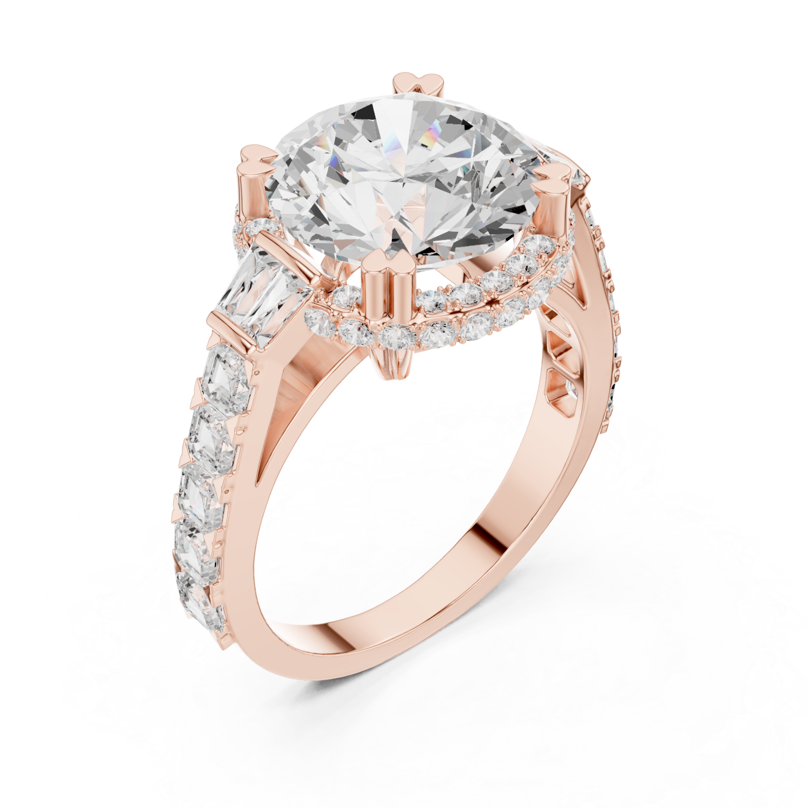  Rose Gold Radiance Crest Regal Ring Right View