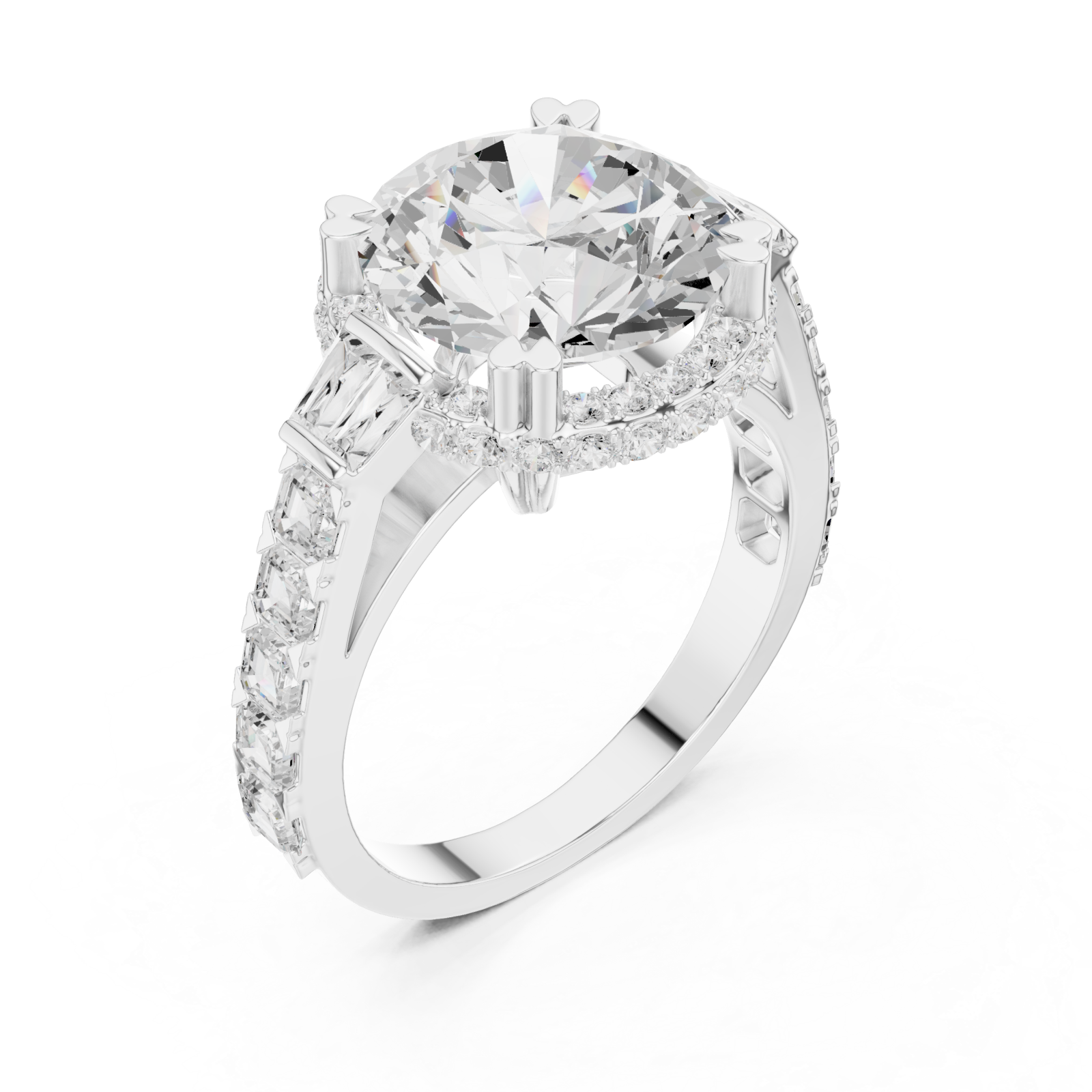  White Gold Radiance Crest Regal Ring Right View