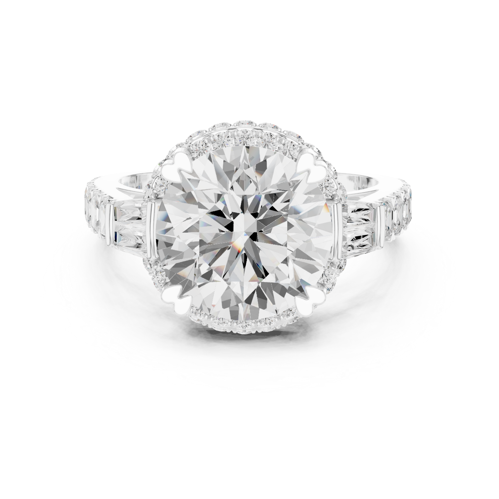  White Gold Radiance Crest Regal Ring Front View