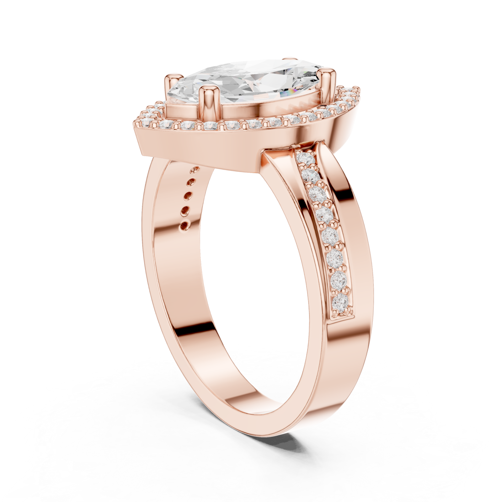  Rose Gold Eternal Serenade Iconic Signature Marquise Ring Left View