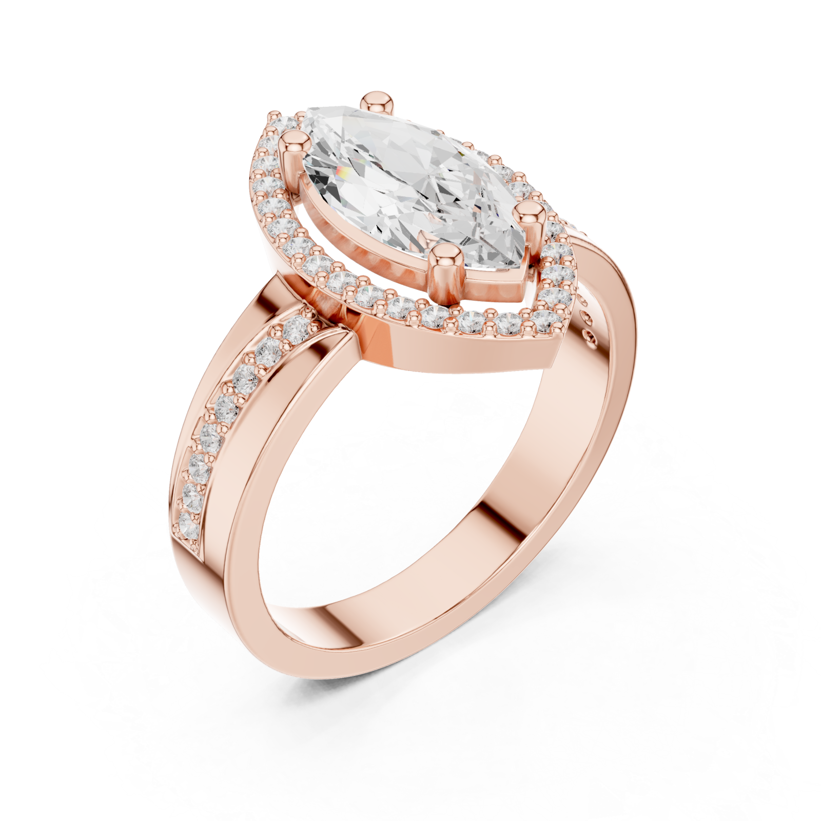  Rose Gold Eternal Serenade Iconic Signature Marquise Ring Right View