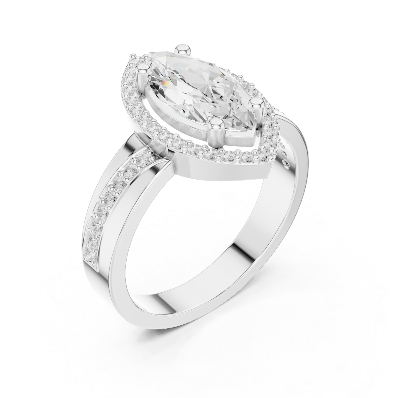  White Gold Eternal Serenade Iconic Signature Marquise Ring Right View