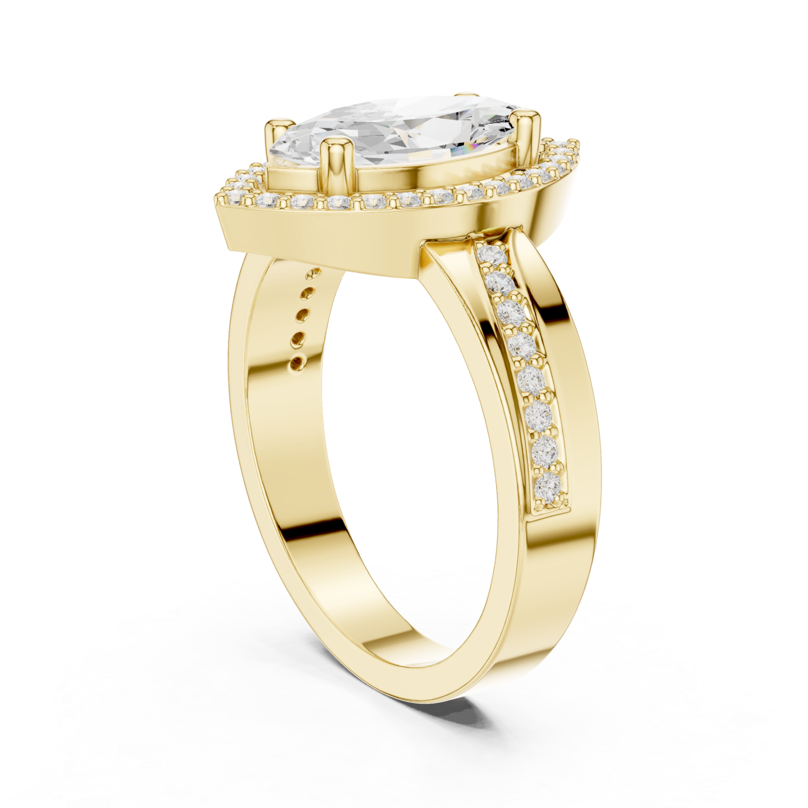  Gold Eternal Serenade Iconic Signature Marquise Ring Left View
