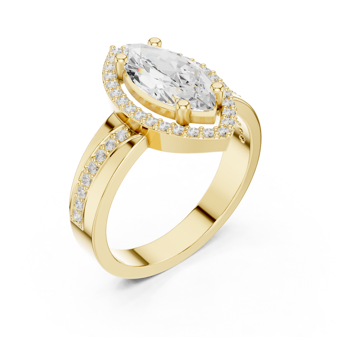 Gold Eternal Serenade Iconic Signature Marquise Ring Right View