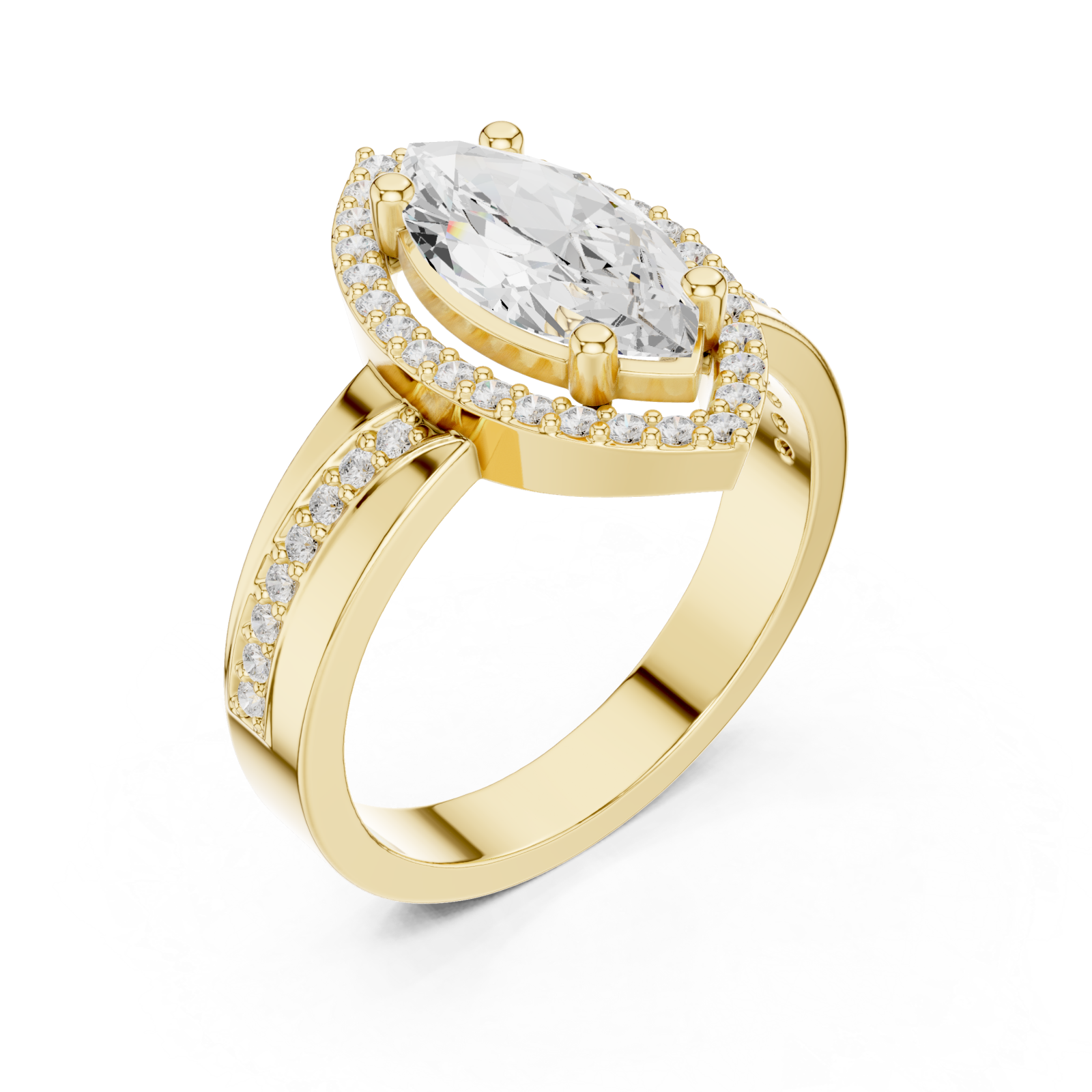 Gold Eternal Serenade Iconic Signature Marquise Ring Right View