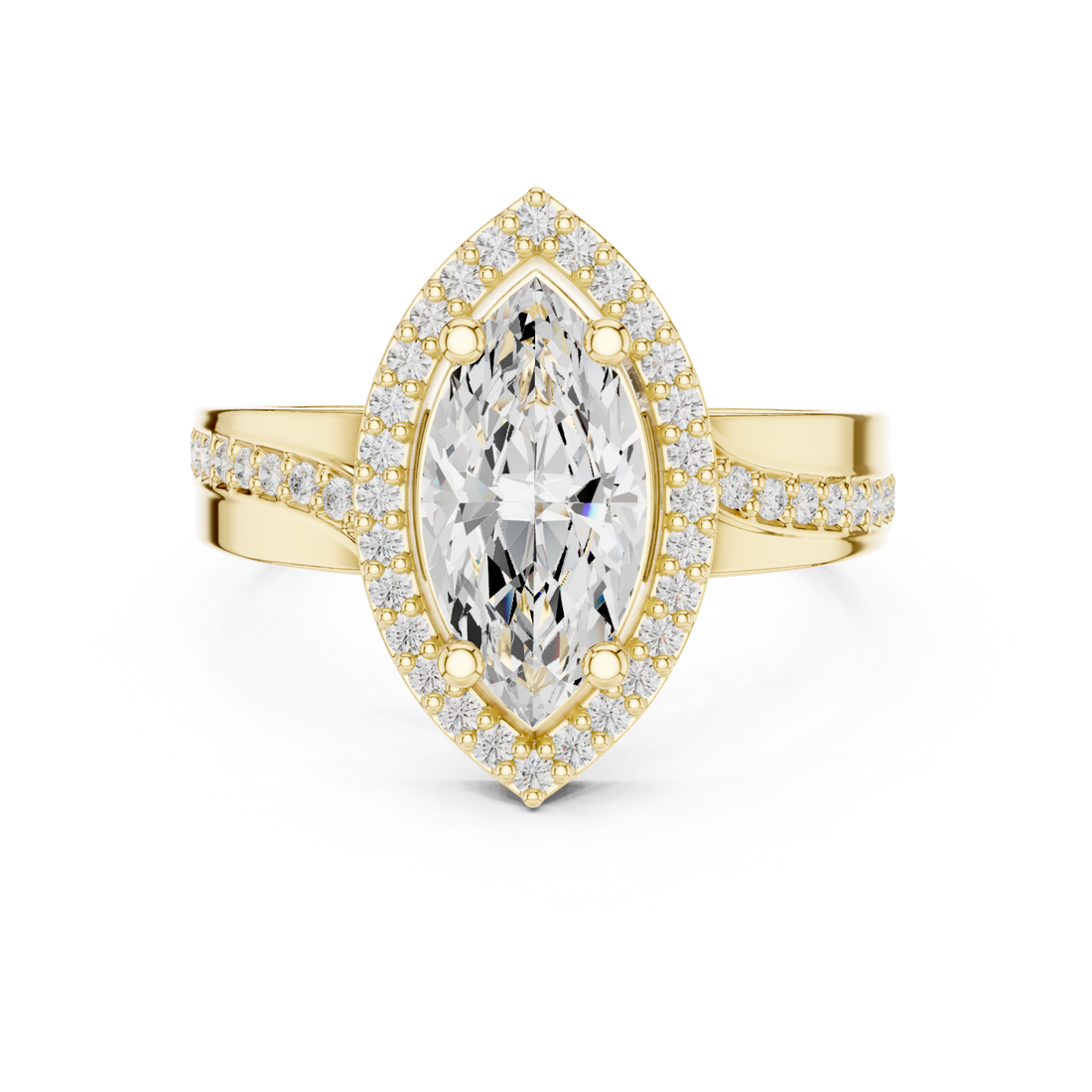 Gold Eternal Serenade Iconic Signature Marquise Ring Right View