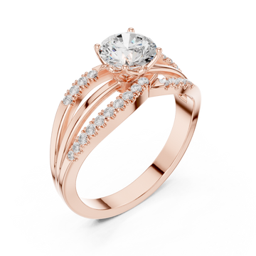  Rose Gold Harmony Split Shank Halo Ring Right View