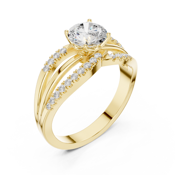 Gold Harmony Split Shank Halo Ring Right View