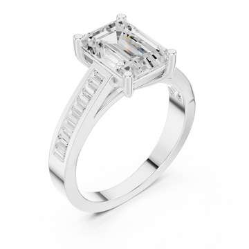 White Gold Timeless Geometric Luxe Solitaire Ring Right View