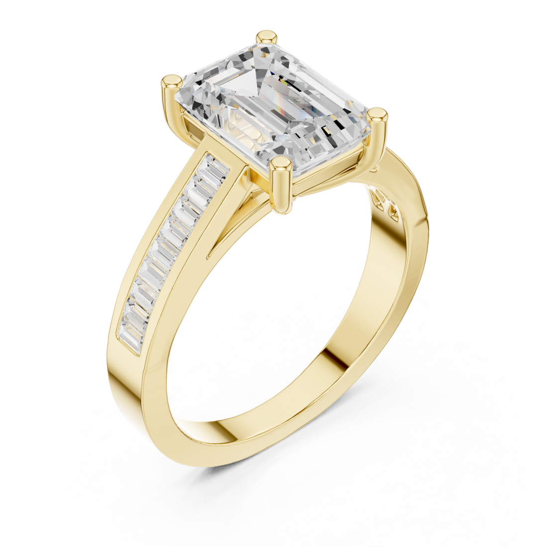 Gold Timeless Geometric Luxe Solitaire Ring Right View