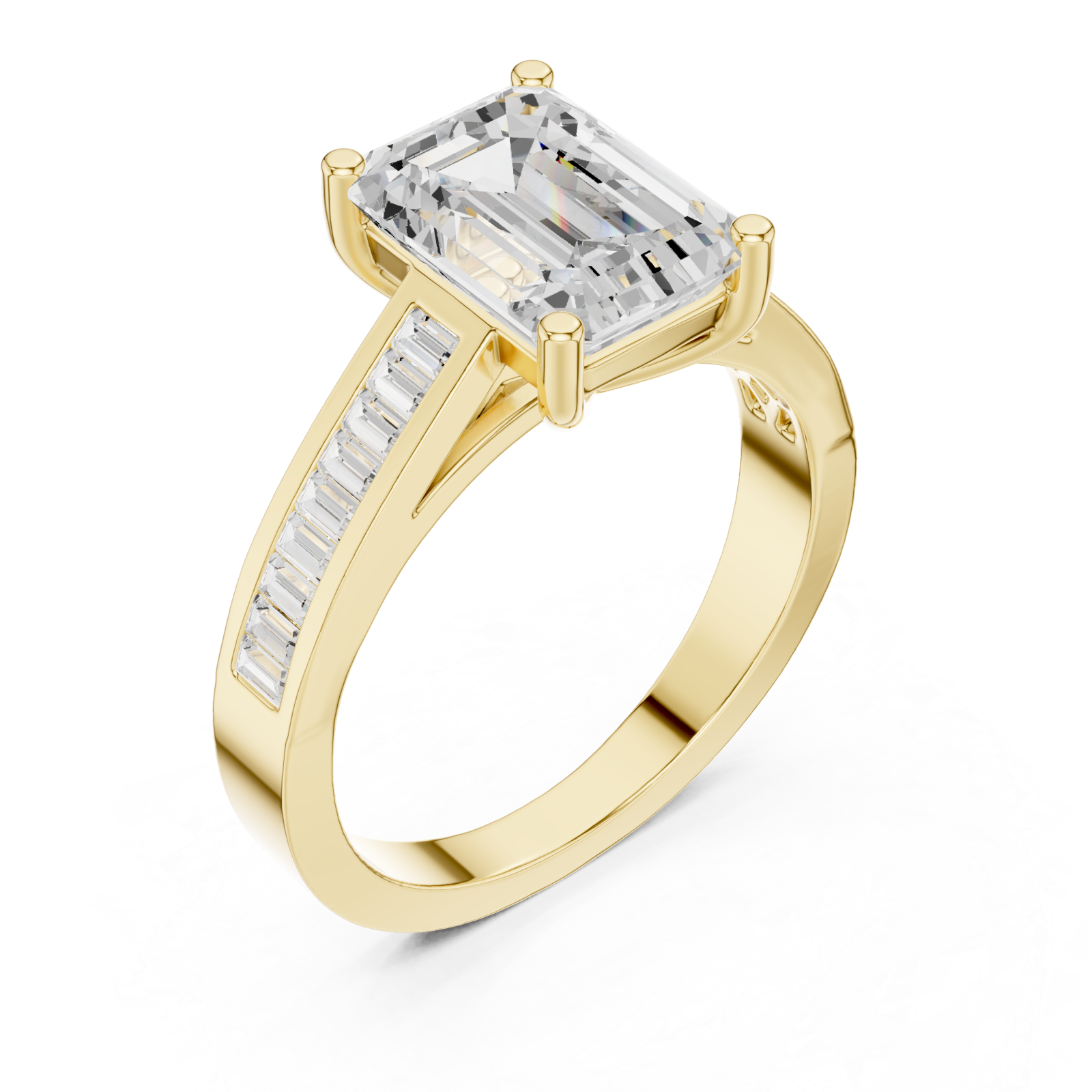 Gold Timeless Geometric Luxe Solitaire Ring Right View