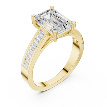 Gold Timeless Geometric Luxe Solitaire Ring Right View