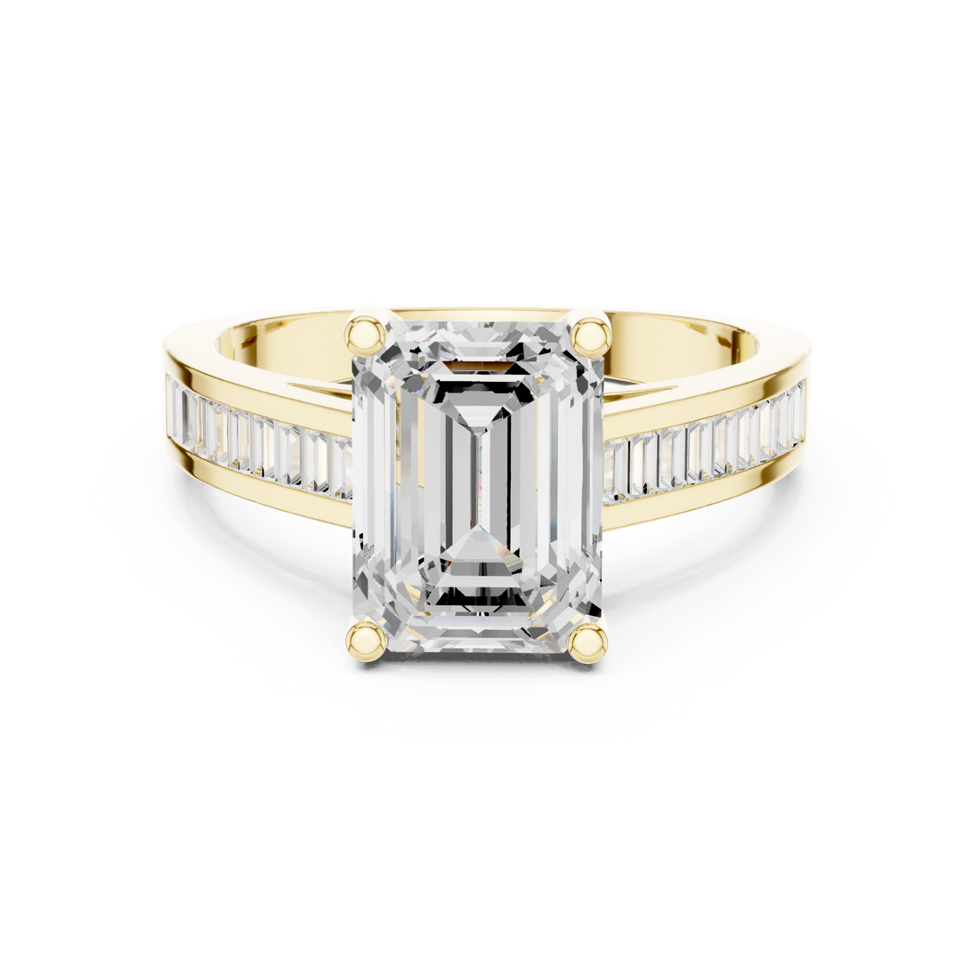 Gold Timeless Geometric Luxe Solitaire Ring Right View