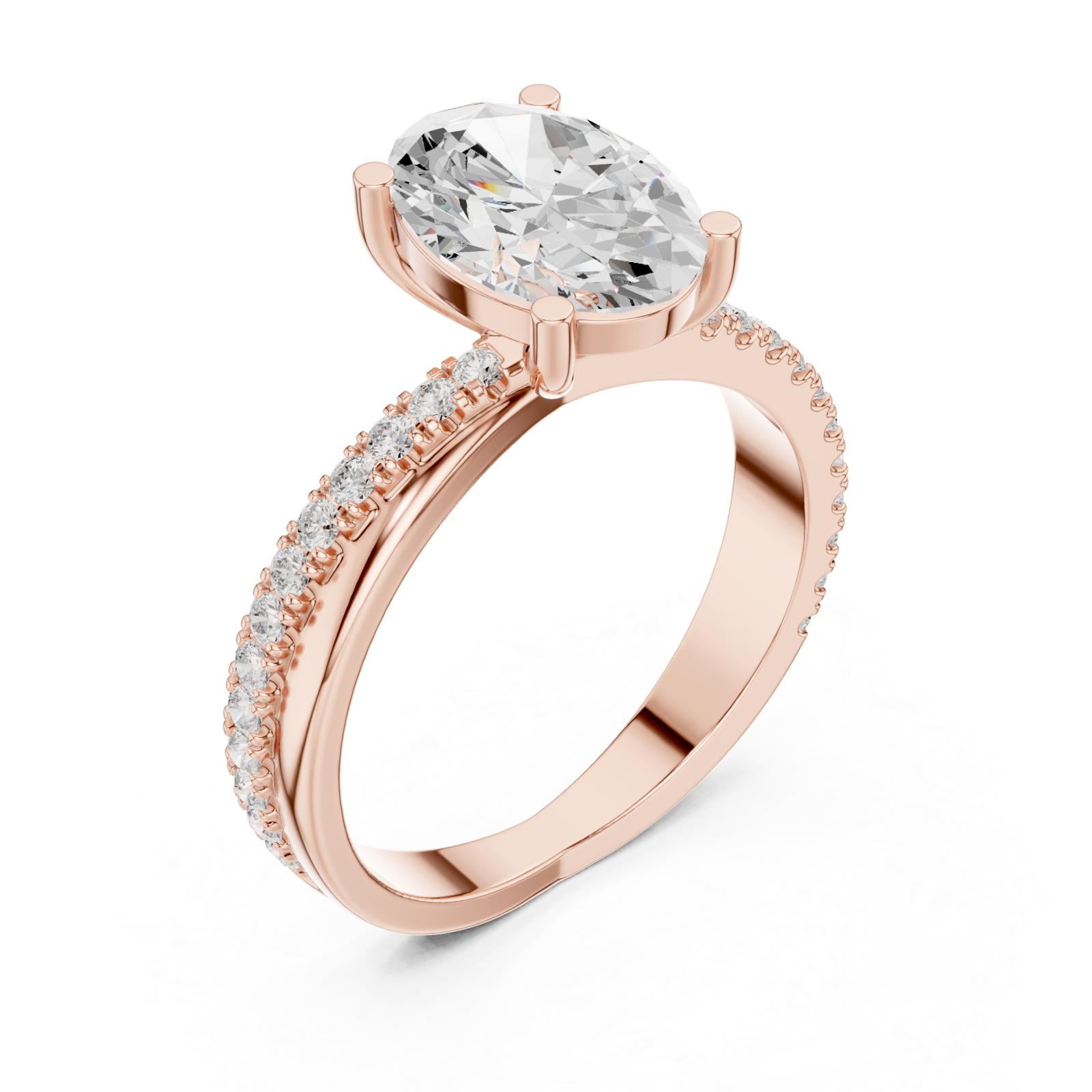  Rose Gold Timeless Oval Whisper Ring Right View