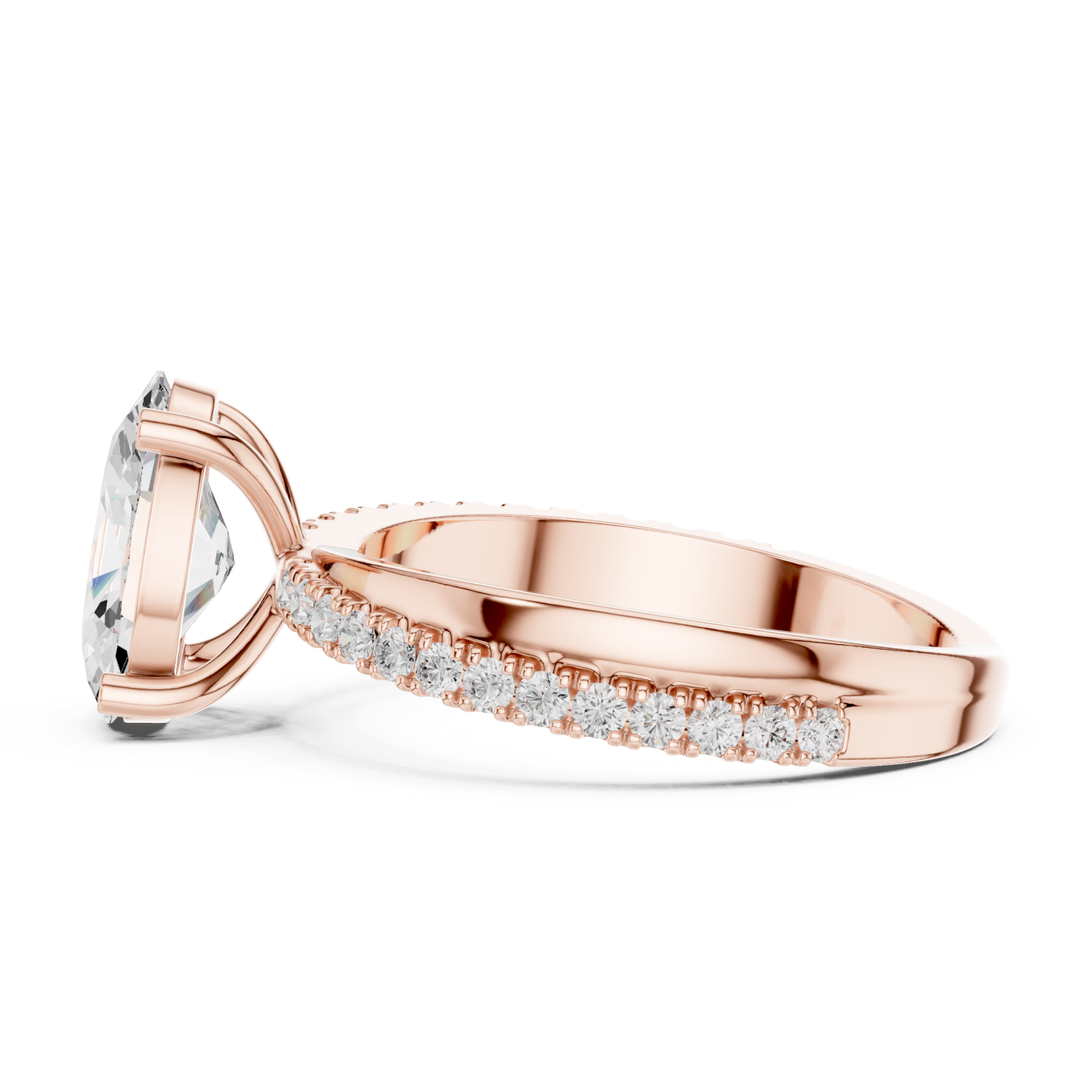  Rose Gold Timeless Oval Whisper Ring Side View